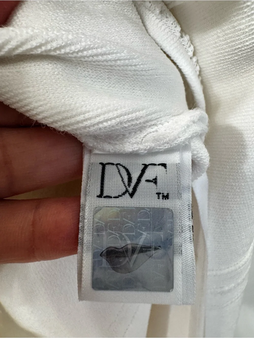 DVF White Knit Fit & Flare Dress Cap Sleeve Mini Dress Sz S